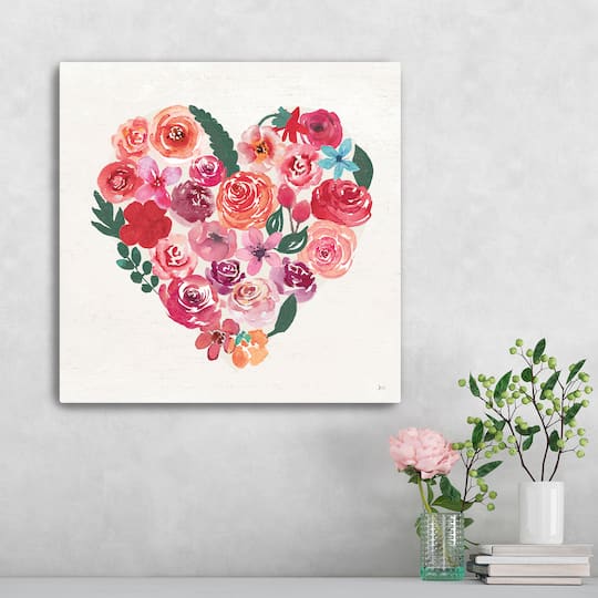 Petals of Love I Dark Canvas Giclée Art